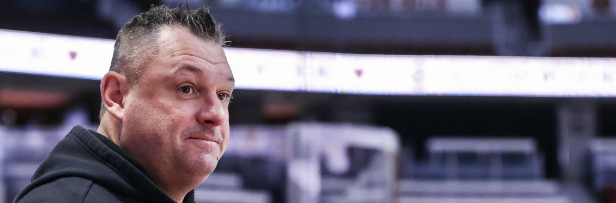 D.J. Smith behind the Senators' bench in Ottawa, 2023. D.J. Smith behind the Senators' bench in Ottawa, 2023.