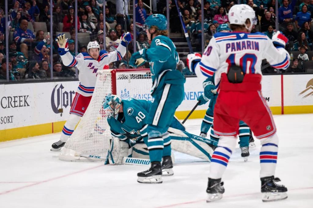Rangers throttle Sharks to gain sole possession of final wild card spot