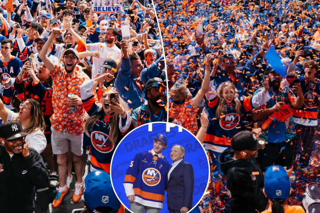 Islanders fans celebrate in grand fashion at 2025 NHL Draft party at UBS Arena