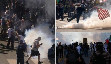 Unlawful assembly declared in LA as ‘No Kings’ protests grow chaotic; cops hit with concrete, fireworks