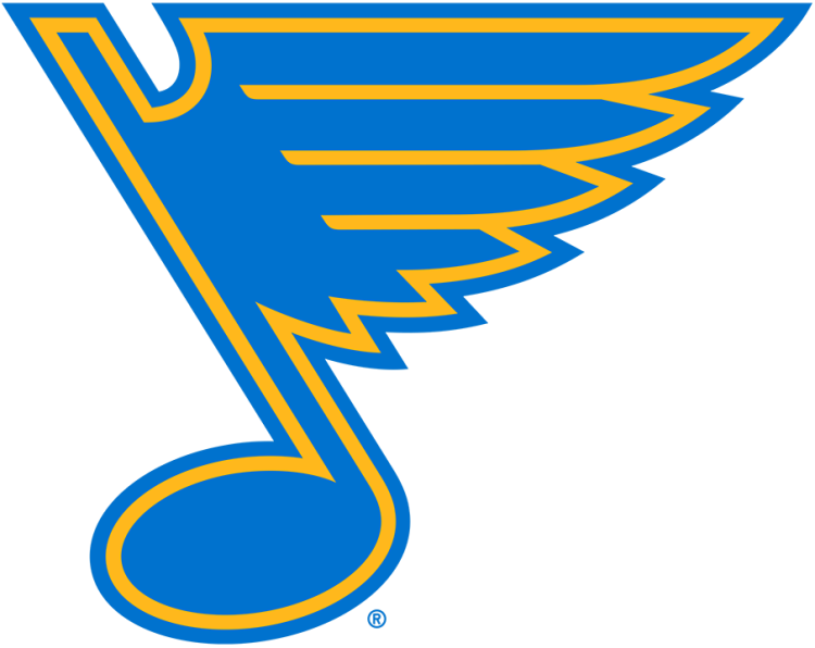 St. Louis Blues Logo Primary Logo (2025/26-Pres) - The St. Louis Blues logo introduced for the 2025-26 season continued to use the team's classic Blue Note design. The shade of blue was lightened considerably from the previous version, and the colour scheme was simplified. The logo remained a blue musical note with yellow trim, the bottom part of the note was made smaller, and now points diagonally. SportsLogos.Net