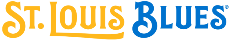 St. Louis Blues Logo Wordmark Logo (2025/26-Pres) - The St. Louis Blues' stylized wordmark logo, starting in the 2025-26 season, features the team's name in royal blue and gold, with a typeface inspired by the lettering used on the cover of W.C. Handy's 1914 sheet music,