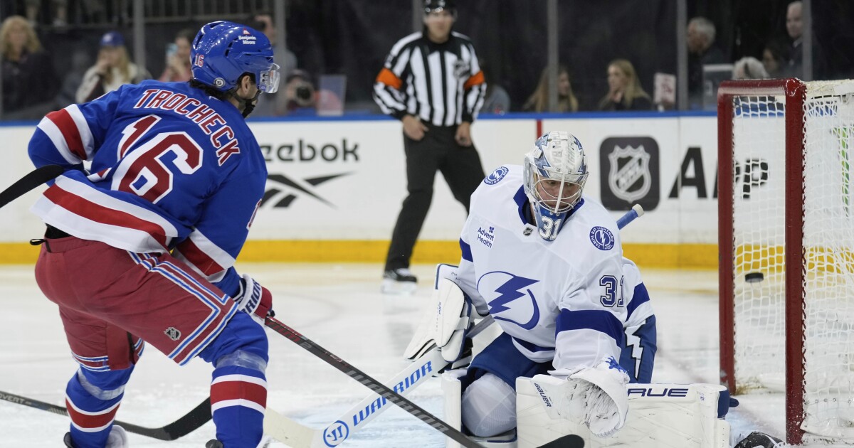 Igor Shesterkin makes 27 saves and Rangers down Lightning 4-0