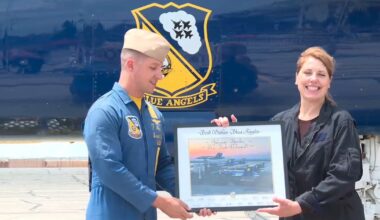 Blue Angels honor Red Wings player, high school coach with flight experience