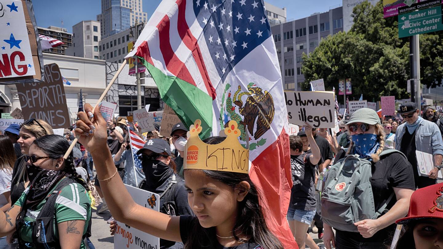 Demonstrators rally against Trump at 'No Kings' protests