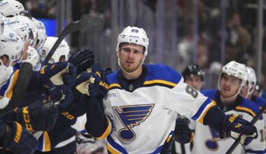 Blues edge Penguins 5-4 in OT, running win streak to franchise-tying 11 games