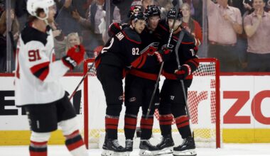 Stankoven scores twice to help Hurricanes beat Devils 4-1 to open 1st-round playoff series