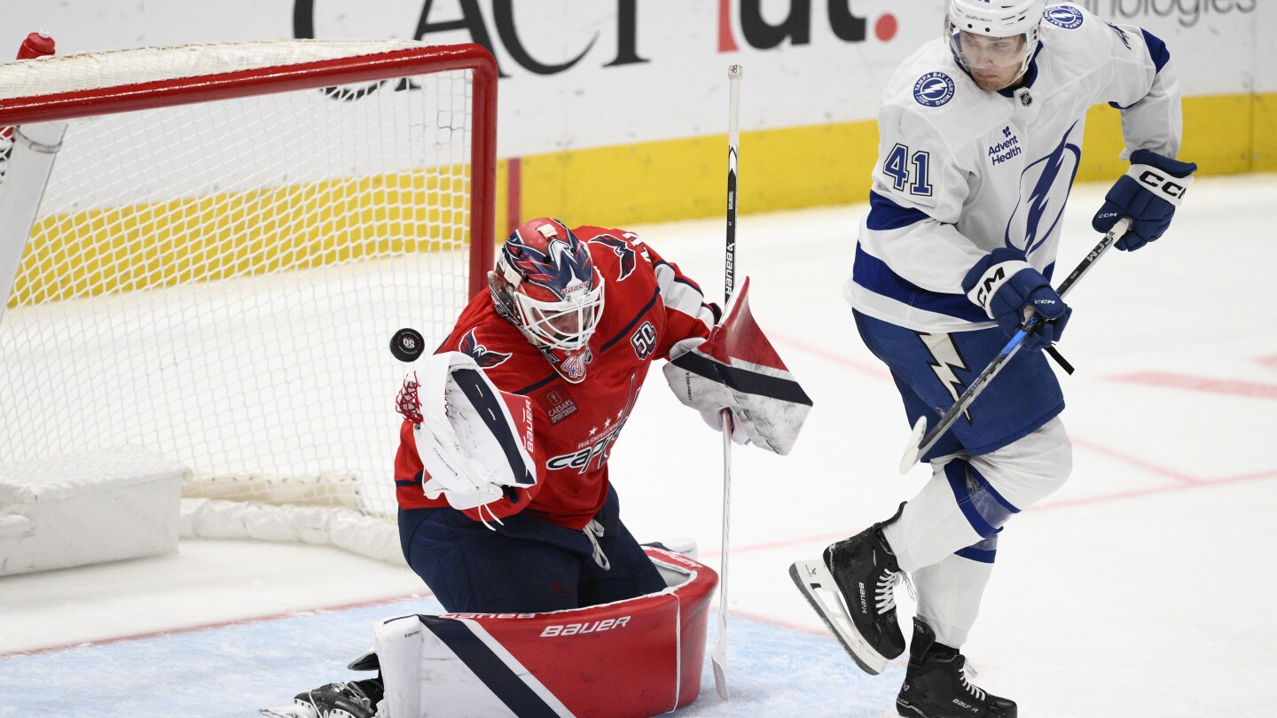 Despite Ovechkin scoring his 884th goal, Lightning beat the Capitals 3-1 for their 8th win in a row
