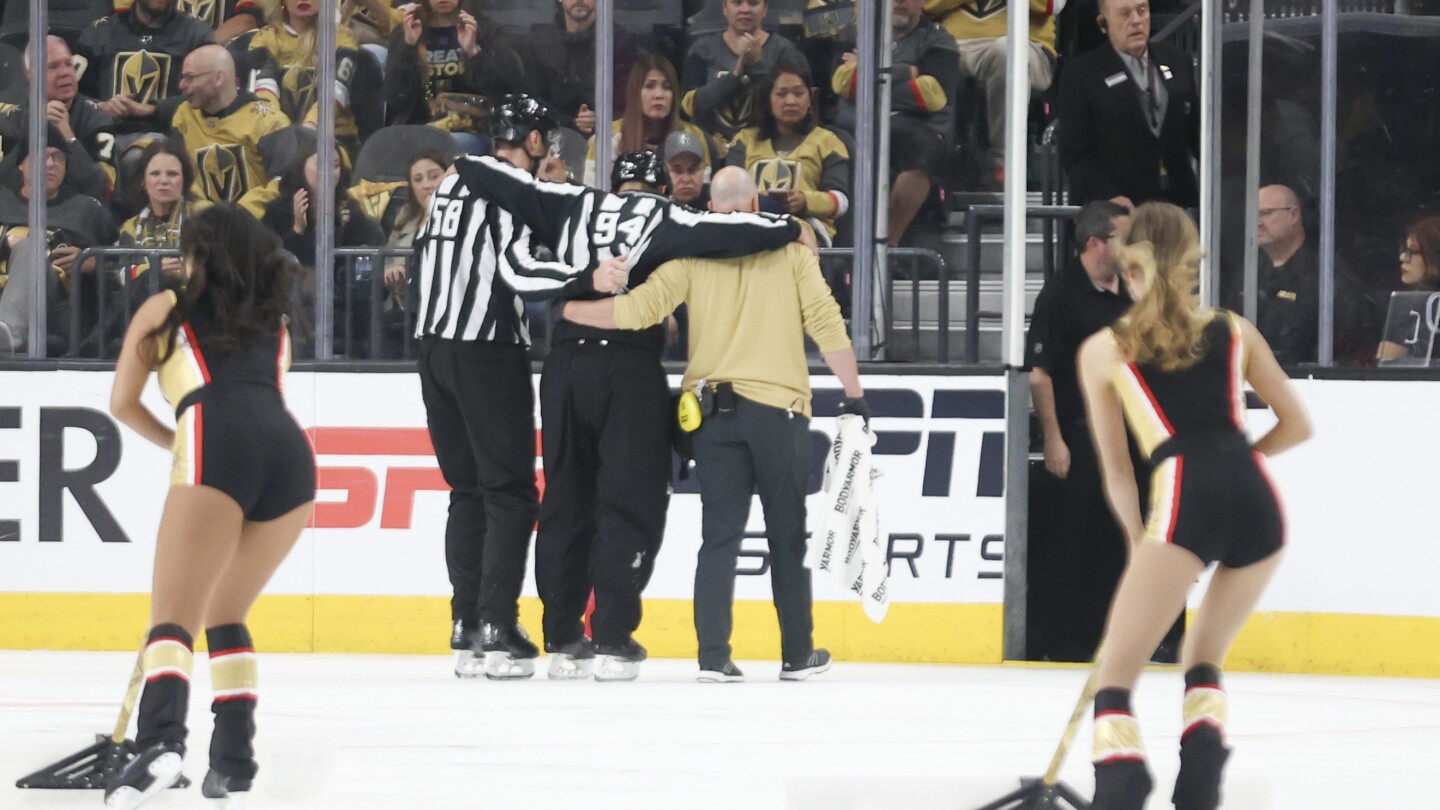 NHL linesman injured in Game 1 of Wild-Golden Knights playoff