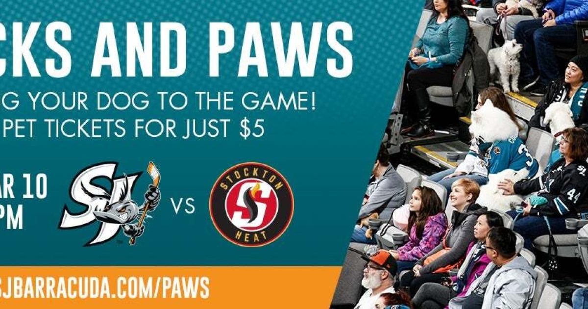San Jose Barracuda | Pucks and Paws Day Set for March 10