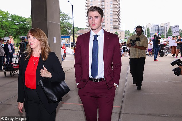 Carter Hart arrives at the London Courthouse, in London, Ontario on Thursday morning