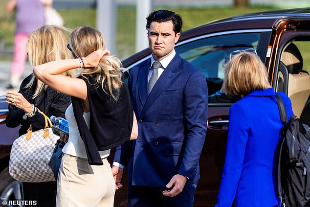 Dillon Dube arrives at court as a judge prepares to announce the verdict in the trial