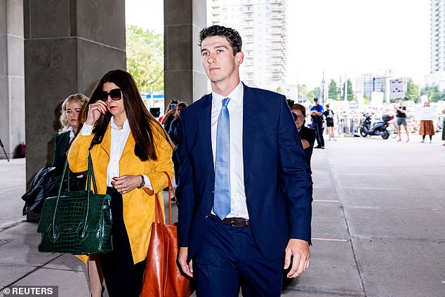 Cal Foote arrives at court as a judge prepares to announce the verdict in the trial