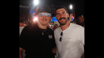 Conor Timmins reunites with Maple Leafs' Bobby McMann and Joseph Woll at Coldplay concert in Toronto