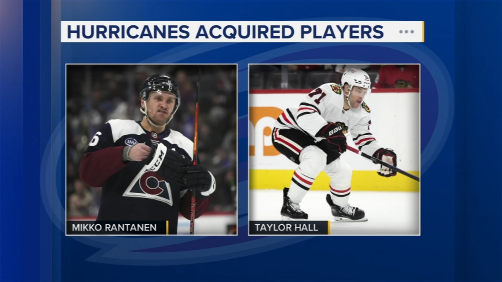 NHL | Carolina Hurricanes add Mikko Rantanen,Taylor Hall in trade with Colorado Avalanche, Chicago Blackhawks
