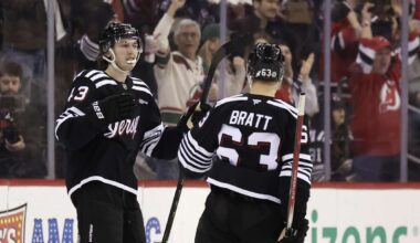 Bratt, Hughes lead Devils to 5-3 win over Blue Jackets for 2nd straight win
