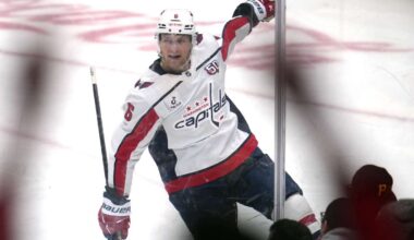 Chychrun scores twice as the Capitals breeze past the Pittsburgh Penguins 8-3
