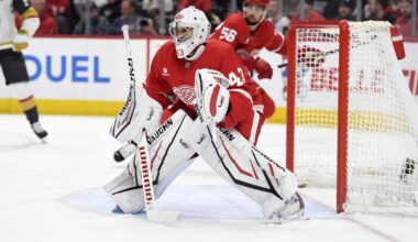 Recently acquired Mrazek earns first shutout of season as Red Wings blank Knights 3-0