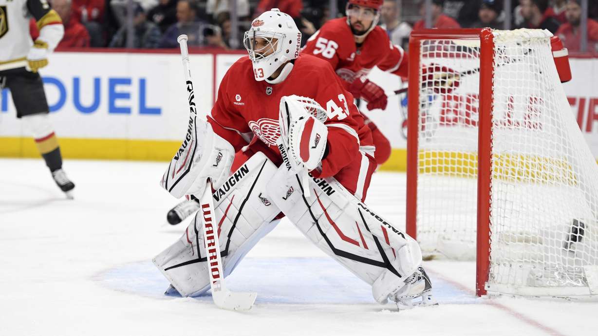 Recently acquired Mrazek earns first shutout of season as Red Wings blank Knights 3-0