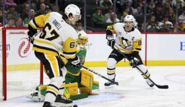 Crosby scores a pair of goals and Jarry stops 30 shots as Penguins top Wild 3-1 to end 4-game skid