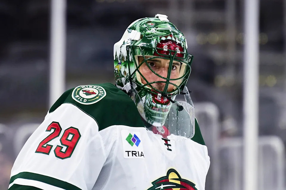 Minnesota Wild goaltender Marc-Andre Fleury (29) during warmups.Bob DeChiara-Imagn Images