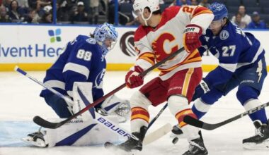 Vasilevskiy makes 27 saves in Lightning’s 3-0 win over Flames