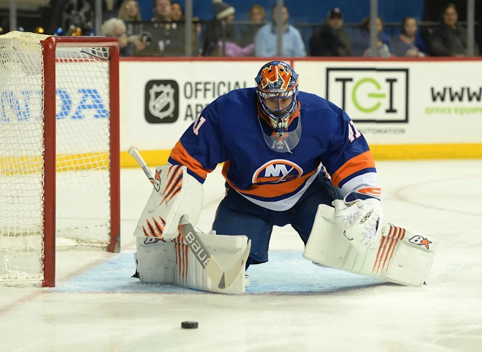Goalie Jaroslav Halak with the Islanders on March 22, 2018. Robert Sabo