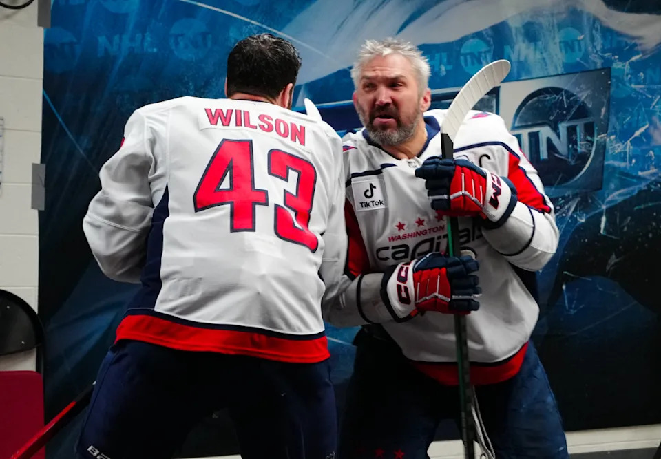 Washington Capitals left wing Alex Ovechkin and right wing Tom WilsonJames Guillory-Imagn Images