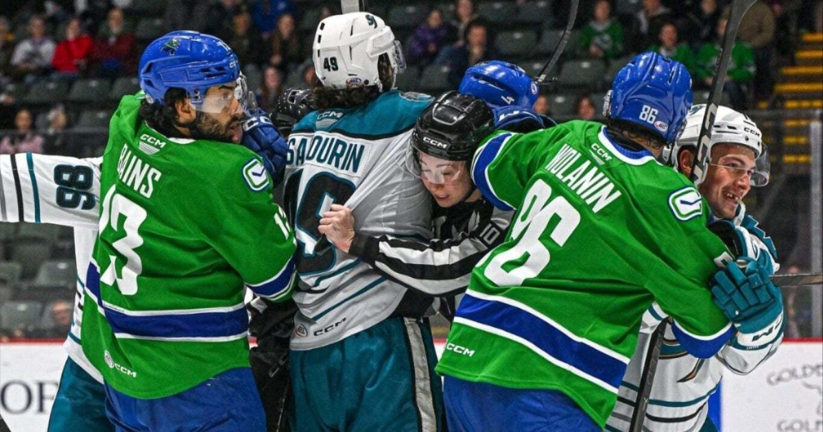 San Jose Barracuda | White Scores Twice in OT Loss to Canucks