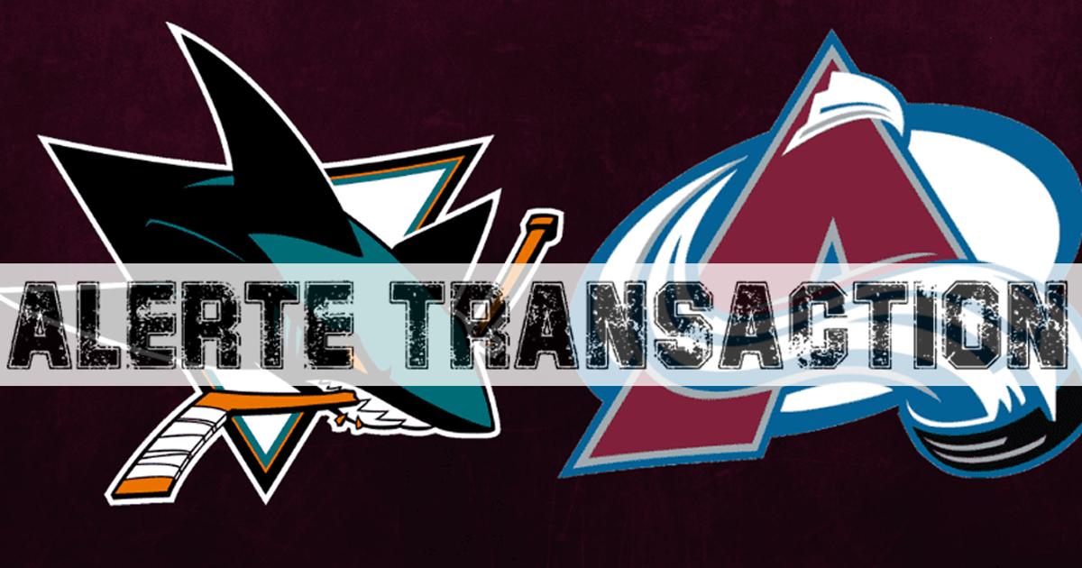 L'Avalanche et les Sharks s'échangent des attaquants