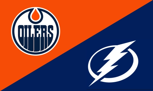 The Edmonton Oilers and Tampa Bay Lightning team logos