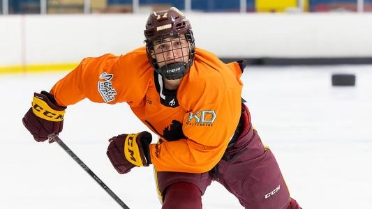 Dominic James of the University of Minnesota-Duluth won the fastest skater competition at the Made in Michigan Hockey League All-Star Skill Contest on Wednesday, June 29, 2022 in Brighton.