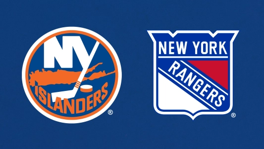 New York Islanders logo (left) and New York Rangers logo (right)