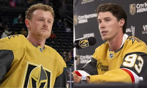 A side by side of Jack Eichel and Mitch Marner. A side by side of Jack Eichel and Mitch Marner.