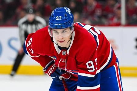 Apr 16, 2025; Montreal, Quebec, CAN; Montreal Canadiens right wing Ivan Demidov (93) waits for a face-off against the Carolina Hurricanes in the third period at Bell Centre. Mandatory Credit: David Kirouac-Imagn Images Apr 16, 2025; Montreal, Quebec, CAN; Montreal Canadiens right wing Ivan Demidov (93) waits for a face-off against the Carolina Hurricanes in the third period at Bell Centre. Mandatory Credit: David Kirouac-Imagn Images