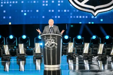 Gary Bettman, Commissioner of the NHL at the NHL Draft.