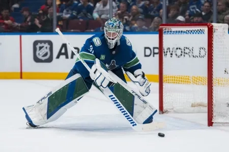 Vancouver Canucks goaltender Arturs Silovs Vancouver Canucks goaltender Arturs Silovs