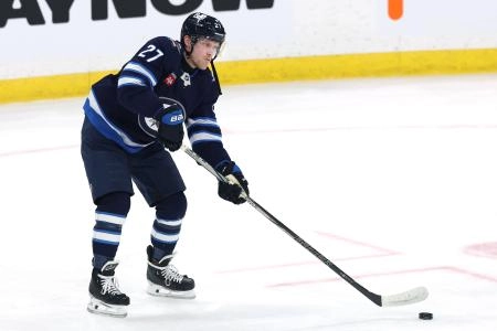 Jan 2, 2025; Winnipeg, Manitoba, CAN; Winnipeg Jets left wing Nikolaj Ehlers (27) warms up before a game against the Anaheim Ducks at Canada Life Centre. Mandatory Credit: James Carey Lauder-Imagn Images Jan 2, 2025; Winnipeg, Manitoba, CAN; Winnipeg Jets left wing Nikolaj Ehlers (27) warms up before a game against the Anaheim Ducks at Canada Life Centre. Mandatory Credit: James Carey Lauder-Imagn Images