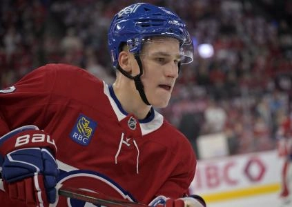 Apr 25, 2025; Montreal, Quebec, CAN; Montreal Canadiens forward Ivan Demidov (93) skates during the warmup period in game three of the first round of the 2025 Stanley Cup Playoffs against the Washington Capitals at the Bell Centre. Mandatory Credit: Eric Bolte-Imagn Images