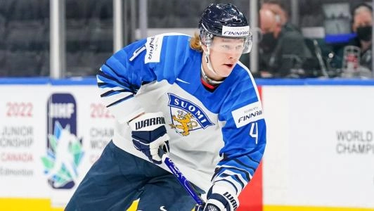 Former Vancouver Canucks prospect Joni Jurmo playing at the IIHF World Junior Championship with Finland.