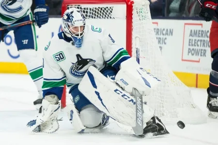 Former Vancouver Canucks goaltender Louis Domingue.