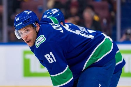 Feb 2, 2025; Vancouver, British Columbia, CAN; Vancouver Canucks forward Dakota Joshua (81) during a stop in play against the Detroit Red Wings in the third period at Rogers Arena. Mandatory Credit: Bob Frid-Imagn Images Feb 2, 2025; Vancouver, British Columbia, CAN; Vancouver Canucks forward Dakota Joshua (81) during a stop in play against the Detroit Red Wings in the third period at Rogers Arena. Mandatory Credit: Bob Frid-Imagn Images