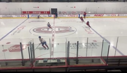 Canadiens Players at practice in Brossard