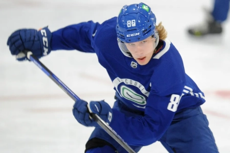 Former Vancouver Canucks prospect Joni Jurmo during Development Camp.