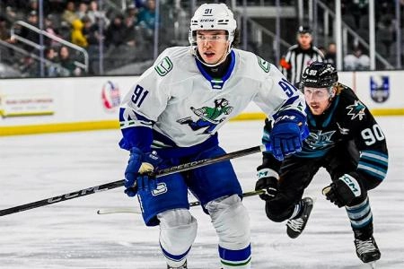 Cooper Walker with the Abbotsford Canucks.