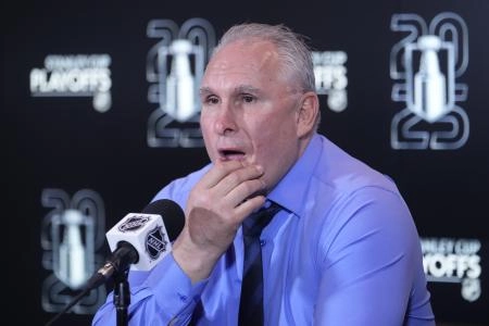 May 18, 2025; Toronto, Ontario, CAN; Toronto Maple Leafs head coach Craig Berube during the post game media conference following the game seven loss in the second round of the 2025 Stanley Cup Playoffs against the Florida Panthers at Scotiabank Arena. Mandatory Credit: John E. Sokolowski-Imagn Images May 18, 2025; Toronto, Ontario, CAN; Toronto Maple Leafs head coach Craig Berube during the post game media conference following the game seven loss in the second round of the 2025 Stanley Cup Playoffs against the Florida Panthers at Scotiabank Arena. Mandatory Credit: John E. Sokolowski-Imagn Images