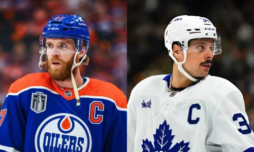 Maple Leafs forward Auston Matthews and Edmonton Oilers forward Connor McDavid