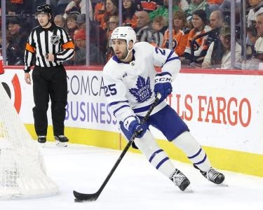 Conor Timmins in action with the Toronto Maple Leafs.