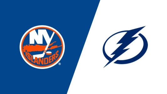 New York Islanders logo (left) and Tampa Bay Lightning logo (right) New York Islanders logo (left) and Tampa Bay Lightning logo (right)