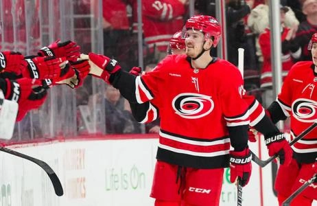 Jack Roslovic with the Carolina Hurricanes. Jack Roslovic with the Carolina Hurricanes.